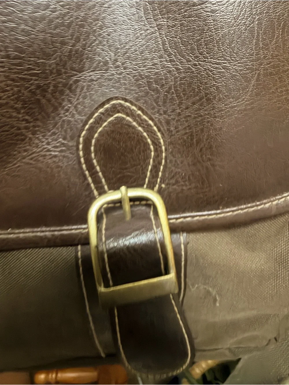 Brown fabric  & Leather Briefcase Bag - US Luggage New York